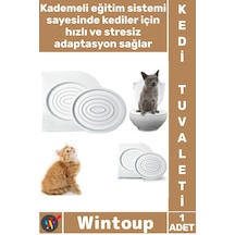 Kedituvaleti Hijyenik Pratik Modern Evcil Hayvan Eğitim Seti Aparatı Kaliteli Klozet Kedi Tuvaleti