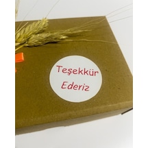 Teşekkür Ederiz Kırmızı Yazılı Yuvarlak Yapışkanlı Etiket 5x5 Cm 100 Adet