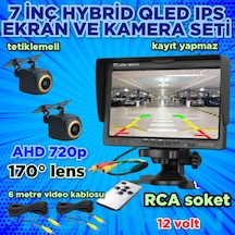 2 Adet Ahd 720p Balık Gözü Kamera Ve 7'' Qled Ips Monitör 12v