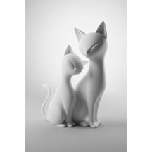 Dekoratif Kedi Biblo Minimal Kedi Heykelcik Modern Ev Ofis Masaüstü Aksesuar 19 Cm