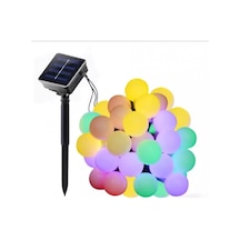 Menfry Solar Güneş Enerjili Rgb Led 7 Metre 50 Led Top Beyaz Top Bahçe Aydınlatma Led Işık