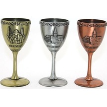 Metal İstanbul Yöresel Kadeh Bardak Alk3352 Ahşap - Şeffaf