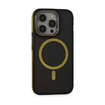 Apple iPhone  Uyumlu  14 Pro Max Kılıf Rocky Magsafe Kapak - Siyah-sarı