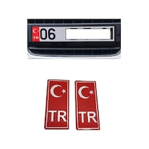 Chrysler Grand Voyager Tr Plaka Stıcker 2'li - Aluminyum Kabartma Ay-yıldız