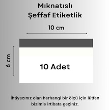 Şeffaf Etiket 10 Ad Pvc Magnet Etiketlik Mıknatıslı 10x6 Cm Raf Etiket Cebi