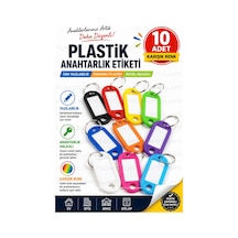 10 Adet Karışık Renk Plastik Anahtarlık Etiketi Yazılabilir İsimlik Anahtar Etiketi Metal Halkalı Bo