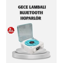 Hubrendy Tekno 3-ü-1 Gece Işığı Bluetooth Hoparlör Dijital Saat Vintage Plak Çalar Tasarımlı