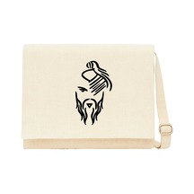 Hayko Cepkin Yeni Logo Black Krem Postacı Çantası Krem Kanvas Postacı Çantası