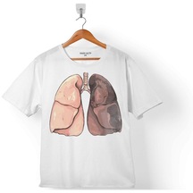 Akciğer Sigaranın Zararları Sağlıklı Ciğer Çocuk Tişört 001