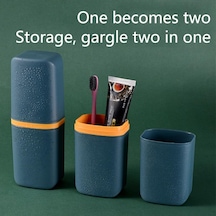 Yeşil Moda Diş Fırçası Ve Diş Macunu Seyahat Çantası Taşınabilir Diş Fırçası Saklama Kutusu Seyahat Aile Kamp Okulu 2pcs Yeşil