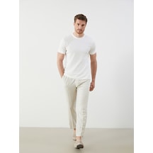 Lcwaıkıkı Classic Bej Standart Kalıp Keten Karışımlı Erkek Chino Pantolon
