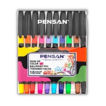 Renkli Tükenmez Kalem 10 Renk Sing Up Color 1 Paket Pensan Tükenm
