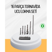 Ergonomik 16 Parça Bits Tornavida Uç Ve Adaptör Seti