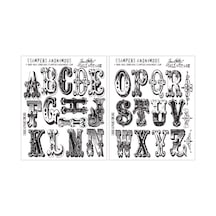 Stampers Anonymous Tim Holtz Kauçuk Yapışma Damgası, 17,8 X 21,6 Cm, Motif: Cirque Alfabe