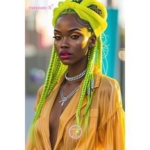 X-pression Afrika Örgüsü Ve Rasta Için Sentetik Saç 165gr-a22 Neon Sarı
