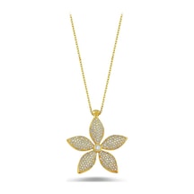 Çiçek Model Zirkon Taşlı Hayalet Kolye (498564570)