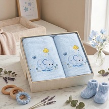 Minel %100 Pamuk 2 Li Set Nakışlı Bebek Çocuk Havlu Seti Standart