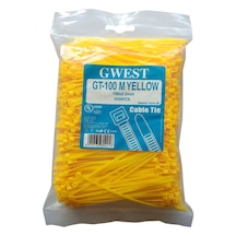 Gwest 2,5X100Mm. (10Cm.) Sarı Renk Plastik Kablo Bağı 1000 Adet (383631088)