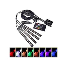 Ayak Altı Led Rgb Müziğe Duyarlı Kumandanlı 12 Led 22cm