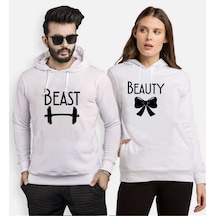 Tshirthane Beast Beauty2 Sevgili Kombinleri Kapüşonlu Kombini