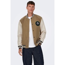Only & Sons Onsjason Varsıty Jacket Otw Acık Kahve 001