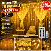 8 Fonksiyonlu 16 Saçaklı Perde Led 3 X 1 Günışığı -