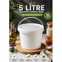 Plastik Yoğurt Kovası 5 Lt 10 Adet Beyaz - 931244620 Beyaz