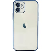 Newface Apple İphone 12 Kılıf Razer Lensli Silikon - Lacivert