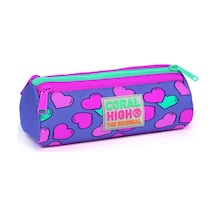 Coral High Kids Mor Kalpler Desenli Üç Bölmeli Kalem Çantası - Kı