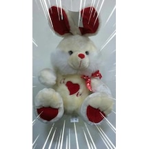 Sevgililer Gününe Müzikli Kalpli Tavşan Beyaz 45 Cm-37 Cm