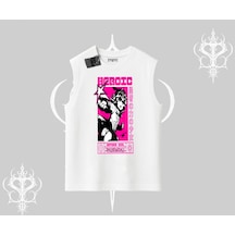 Tarzsokak Kolsuz Tshirt Heroic Anime Girl Japon Stil Grafik Baskılı Beyaz