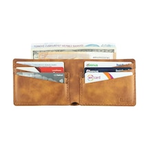 Twingold İsme Özel Yatay Klasik Cüzdan - %100 Rainbow Deri - A010001 - Camel Camel