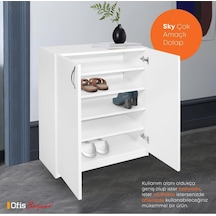 My Design Sky Çok Amaçlı Dolap Ayakkabılık Beyaz