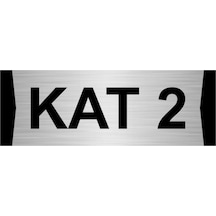 Kat 2 7x20cm Gümüş Renk Metal Yönlendirme Levhası