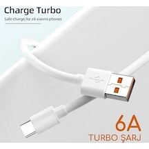 Xiaomi 6A Type-C Turbo Hızlı Şarj Kablosu Beyaz