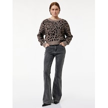Koton Cepli Dar Kalıp İspanyol Paça Jean Pantolon - Flare Jeans Gri 6sal40118md Gri