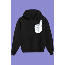 Startmore Unisex Beyaz Merci Baskılı Sweatshirt Siyah