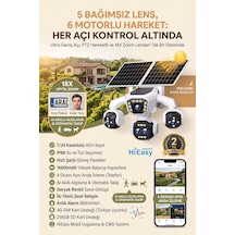 5 Kameralı Sim Kartlı 18x Zoom Ptz Güneş Enerjili Profesyonel Dış Mekân Güvenlik Kamerası -tek