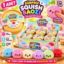 Çin Mantısı Baozi Simli Sürpriz Squishy Kutu Yumuşak Sıkılabilir Sevimli Oyuncak
