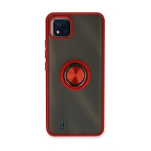 Realme C11 2021 Kılıf Montreal Yüzüklü Silikon Kapak - Kırmızı 0.2M-Çok Renkli