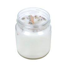 Lavanta Kokulu Taneli Dekoratif Ahşap Fitil 200 Ml Kutulu Hediyelik Kavanoz Mum 50 x 22