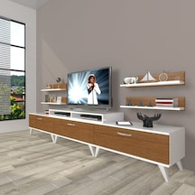 Decoraktiv Ekoflex 270r Slm Retro Tv Ünitesi Tv Sehpası Beyaz - Ceviz