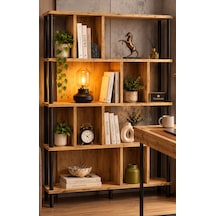 Veramoni 5 Raflı Modern Kitaplık 137x90x20 Cm - Meşe Siyah