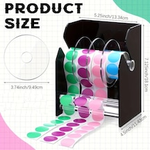 Elmpaly Ayarlanabilir Etiket Dağıtıcı 4 Rulo Sticker Rafı Siyah Ofis Ev Masası Etiketlik Diğer