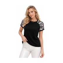 Kadın Triko Kısa Kol Bluz 12861 Bgl-st05307 Siyah Kadın Triko Kısa Kol Bluz 12861 Bgl-st05307 Siyah