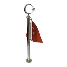 Şehit Mezarı Bayrak Direği Paslanmaz 304 Krom 67Cm