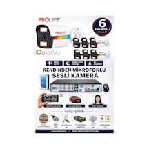 6 Lı Sesli Güvenlik Kamerası 5 Mp Gece Renkli Yüz Ve Araç Tanımalı Full Hd Kamera Sistemi