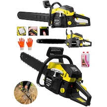Steiner 2.8 Hp Turbo Profesyonel 52cc Çift Egzoz 50cm Ağaç Odun Dal Kesme Benzinli Testere Hızar Makinesi Sarı