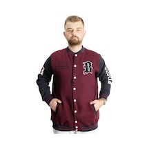 Mode Xl Büyük Beden Erkek Kolej Mont Brooklyn 23627 Mürdüm 001