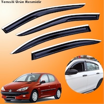 Peugeot 206 Hb Mügen Cam Rüzgarlığı Abs Krom Nikelajlı Cam Rüzgarlığı 1998-2012 Arası 4 Lü Set